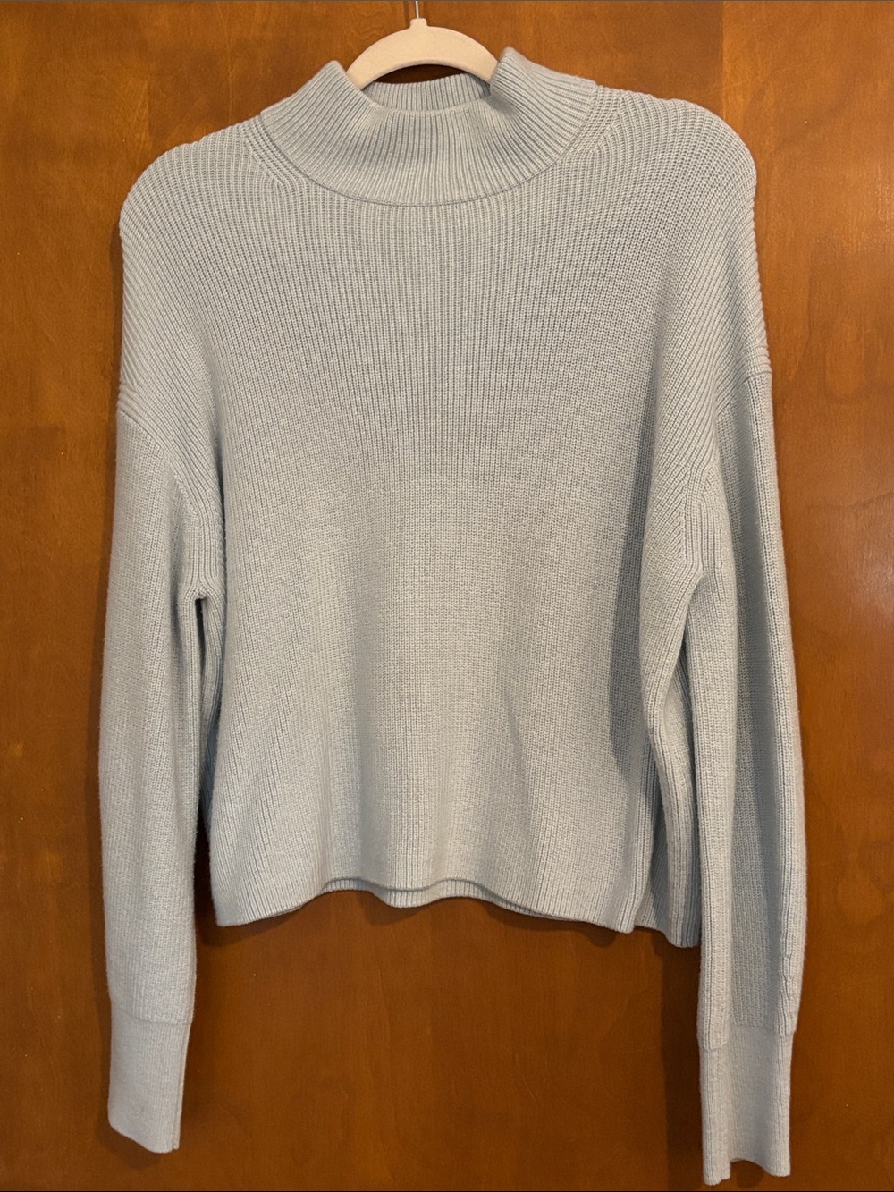 lululemon athletica women’s Pale Blue Ribbed Crewneck Sweater - Picture 2 of 5